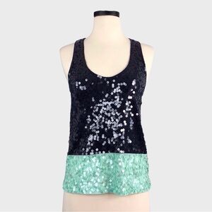 J Crew Sequin Colorblock Tank Top